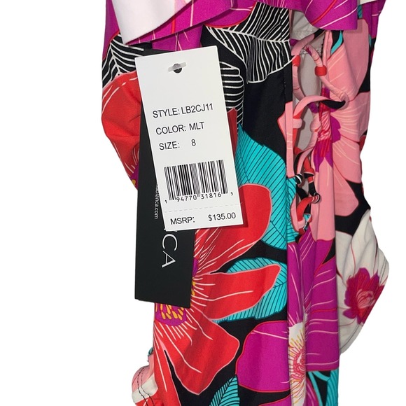 La Blanca Women's in Full Bloom Off the Shoulder Ruffle Swimsuit - Picture 8 of 9